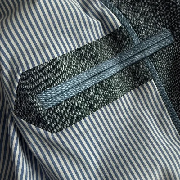 NWOT J. Crew Regent Single Button Blue Chambray Ruffle Blazer Women's Size 8 - Picture 11 of 16